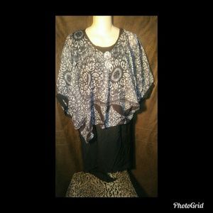 Pretty Angel Black /White 2 layer Blouse